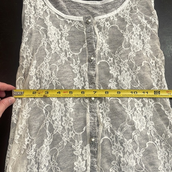 Heather grey and Lace top - Picture 10 of 10